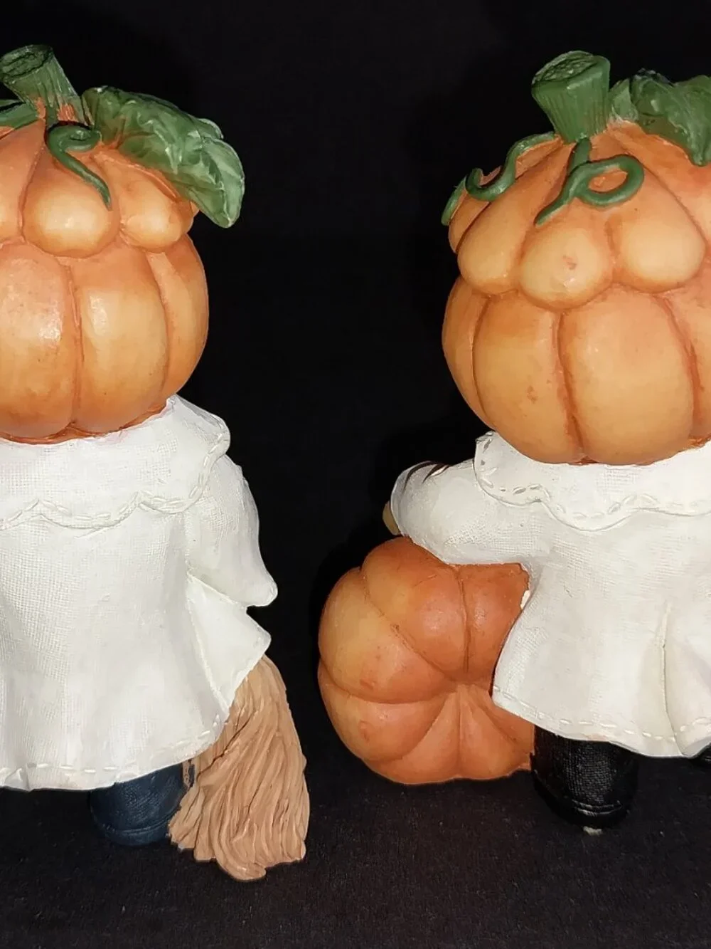 Halloween Pumpkin Head Ghost Figures Set of 2